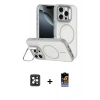 MARSİLYAN™- iPhone 16 Pro Max Kılıf Çekirdek Klasik - Siyah Buffer Hayalet Cam Ekran Koruyucu + PVD Metal Kamera Lens - SH