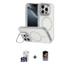 MARSİLYAN™- iPhone 16 Pro Max Kılıf Çekirdek Klasik - Siyah Buffer Hayalet Cam Ekran Koruyucu + Bilvis Titan Kamera Lens - TMGI