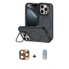 MARSİLYAN™- iPhone 16 Pro Max Kılıf Çekirdek Klasik - Siyah Joko Magic 5D Cam + Pers Alüminyum Kamera Lens - CLTM
