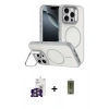 MARSİLYAN™- iPhone 16 Pro Max Kılıf Çekirdek Klasik - Siyah Joko Magic 5D Hayalet Cam + Gümüş Bilvis Titan Kamera Lens