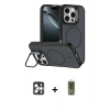 MARSİLYAN™- iPhone 16 Pro Max Kılıf Çekirdek Klasik - Siyah Joko Magic 5D Hayalet Cam + PVD Metal Kamera Lens - GS