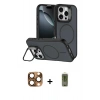 MARSİLYAN™- iPhone 16 Pro Max Kılıf Çekirdek Klasik - Siyah Joko Magic 5D Hayalet Cam + Pers Alüminyum Kamera Lens - CLTM