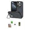 MARSİLYAN™- iPhone 16 Pro Max Kılıf Çekirdek Klasik - Siyah Joko Magic 5D Hayalet Cam + Raze Metal Kamera Lens - CLTM