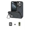 MARSİLYAN™- iPhone 16 Pro Max Kılıf Çekirdek Klasik - Siyah Joko Magic 5D Hayalet Cam + PVD Metal Kamera Lens - SH