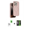 MARSİLYAN™- iPhone 16 Pro Max Kılıf Çekirdek Minimal Prime - Şeffaf 360 Full Body Arka Koruyucu + Raze Metal Kamera Lens - BZ