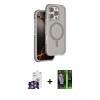 MARSİLYAN™- iPhone 16 Pro Max Kılıf Çekirdek Minimal Prime - Şeffaf 360 Full Body Arka Koruyucu + Bilvis Titan Kamera Lens - GS