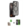 MARSİLYAN™- iPhone 16 Pro Max Kılıf Çekirdek Minimal Prime - Şeffaf 360 Full Body Arka Koruyucu + Raze Metal Kamera Lens - CLTM
