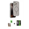 MARSİLYAN™- iPhone 16 Pro Max Kılıf Çekirdek Minimal Prime - Şeffaf 360 Full Body Arka Koruyucu + Raze Metal Kamera Lens - CLTM
