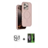 MARSİLYAN™- iPhone 16 Pro Max Kılıf Çekirdek Minimal Prime - Şeffaf 360 Full Body Arka Koruyucu + Pers Alüminyum Kamera Lens - GS