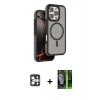 MARSİLYAN™- iPhone 16 Pro Max Kılıf Çekirdek Minimal Prime - Şeffaf 360 Full Body Arka Koruyucu + PVD Metal Kamera Lens - GS