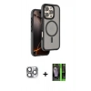 MARSİLYAN™- iPhone 16 Pro Max Kılıf Çekirdek Minimal Prime - Şeffaf 360 Full Body Arka Koruyucu + Pers Alüminyum Kamera Lens - GI