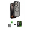MARSİLYAN™- iPhone 16 Pro Max Kılıf Çekirdek Minimal Prime - Şeffaf 360 Full Body Arka Koruyucu + Raze Metal Kamera Lens - SH