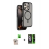 MARSİLYAN™- iPhone 16 Pro Max Kılıf Çekirdek Minimal Prime - Şeffaf 360 Full Body Arka Koruyucu + Raze Metal Kamera Lens - NLGY