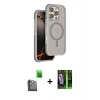 MARSİLYAN™- iPhone 16 Pro Max Kılıf Çekirdek Minimal Prime - Şeffaf 360 Full Body Arka Koruyucu + Raze Metal Kamera Lens - SH