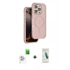 MARSİLYAN™- iPhone 16 Pro Max Kılıf Çekirdek Minimal Prime - Şeffaf Pasifik Cam Ekran Koruyucu + Raze Metal Kamera Lens - BZ