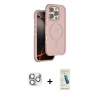 MARSİLYAN™- iPhone 16 Pro Max Kılıf Çekirdek Minimal Prime - Şeffaf Pasifik Cam Ekran Koruyucu + Pers Alüminyum Kamera Lens - GS