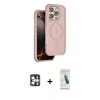 MARSİLYAN™- iPhone 16 Pro Max Kılıf Çekirdek Minimal Prime - Şeffaf Pasifik Cam Ekran Koruyucu + PVD Metal Kamera Lens - GS