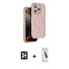 MARSİLYAN™- iPhone 16 Pro Max Kılıf Çekirdek Minimal Prime - Şeffaf Pasifik Cam Ekran Koruyucu + PVD Metal Kamera Lens - SH