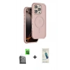 MARSİLYAN™- iPhone 16 Pro Max Kılıf Çekirdek Minimal Prime - Şeffaf Pasifik Cam Ekran Koruyucu + Raze Metal Kamera Lens - SH
