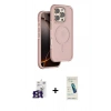 MARSİLYAN™- iPhone 16 Pro Max Kılıf Çekirdek Minimal Prime - Şeffaf Pasifik Cam Ekran Koruyucu + Titanyum Gri Bilvis Titan Kamera Lens