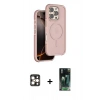 MARSİLYAN™- iPhone 16 Pro Max Kılıf Çekirdek Minimal Prime - Siyah 360 Mat Full Body Arka Koruyucu + Gold PVD Metal Kamera Lens