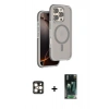 MARSİLYAN™- iPhone 16 Pro Max Kılıf Çekirdek Minimal Prime - Siyah 360 Mat Full Body Arka Koruyucu + Gold PVD Metal Kamera Lens
