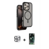 MARSİLYAN™- iPhone 16 Pro Max Kılıf Çekirdek Minimal Prime - Siyah 360 Mat Full Body Arka Koruyucu + Pers Alüminyum Kamera Lens - GI