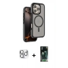 MARSİLYAN™- iPhone 16 Pro Max Kılıf Çekirdek Minimal Prime - Siyah 360 Mat Full Body Arka Koruyucu + Pers Alüminyum Kamera Lens - GS