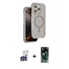 MARSİLYAN™- iPhone 16 Pro Max Kılıf Çekirdek Minimal Prime - Siyah 360 Mat Full Body Arka Koruyucu + Bilvis Titan Kamera Lens - TMGI