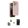MARSİLYAN™- iPhone 16 Pro Max Kılıf Çekirdek Minimal Prime - Siyah 3D Antistatik Hayalet Cam Ekran Koruyucu + Raze Metal Kamera Lens - SH