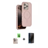 MARSİLYAN™- iPhone 16 Pro Max Kılıf Çekirdek Minimal Prime - Siyah 3D Antistatik Hayalet Cam Ekran Koruyucu + Raze Metal Kamera Lens - NLGY