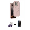 MARSİLYAN™- iPhone 16 Pro Max Kılıf Çekirdek Minimal Prime - Siyah 3D Antistatik Hayalet Cam Ekran Koruyucu + Bilvis Titan Kamera Lens - SH