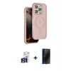 MARSİLYAN™- iPhone 16 Pro Max Kılıf Çekirdek Minimal Prime - Siyah 3D Antistatik Hayalet Cam Ekran Koruyucu + Bilvis Titan Kamera Lens - TMGI