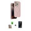 MARSİLYAN™- iPhone 16 Pro Max Kılıf Çekirdek Minimal Prime - Siyah 3D Antistatik Hayalet Cam Ekran Koruyucu + Raze Metal Kamera Lens - CLTM