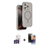 MARSİLYAN™- iPhone 16 Pro Max Kılıf Çekirdek Minimal Prime - Siyah 3D Antistatik Mat Seramik Nano Ekran Koruyucu + Bilvis Titan Kamera Lens - GS