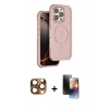 MARSİLYAN™- iPhone 16 Pro Max Kılıf Çekirdek Minimal Prime - Siyah 3D Antistatik Mat Seramik Nano Ekran Koruyucu + Pers Alüminyum Kamera Lens - CLTM