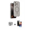 MARSİLYAN™- iPhone 16 Pro Max Kılıf Çekirdek Minimal Prime - Siyah 3D Antistatik Mat Seramik Nano Ekran Koruyucu + Pers Alüminyum Kamera Lens - GI