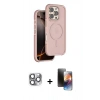 MARSİLYAN™- iPhone 16 Pro Max Kılıf Çekirdek Minimal Prime - Siyah 3D Antistatik Mat Seramik Nano Ekran Koruyucu + Pers Alüminyum Kamera Lens - GI