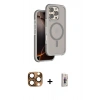 MARSİLYAN™- iPhone 16 Pro Max Kılıf Çekirdek Minimal Prime - Siyah Bilvis 3D Cam Ekran Koruyucu + Pers Alüminyum Kamera Lens - CLTM