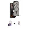 MARSİLYAN™- iPhone 16 Pro Max Kılıf Çekirdek Minimal Prime - Siyah Bilvis 3D Cam Ekran Koruyucu + Bilvis Titan Kamera Lens - GS