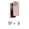 MARSİLYAN™- iPhone 16 Pro Max Kılıf Çekirdek Minimal Prime - Siyah Bilvis 3D Cam Ekran Koruyucu + Pers Alüminyum Kamera Lens - GS