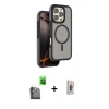 MARSİLYAN™- iPhone 16 Pro Max Kılıf Çekirdek Minimal Prime - Siyah Bilvis 3D Cam Ekran Koruyucu + Raze Metal Kamera Lens - SH