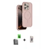 MARSİLYAN™- iPhone 16 Pro Max Kılıf Çekirdek Minimal Prime - Siyah Bilvis 3D Cam Ekran Koruyucu + Raze Metal Kamera Lens - SH