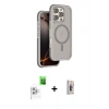 MARSİLYAN™- iPhone 16 Pro Max Kılıf Çekirdek Minimal Prime - Siyah Bilvis 3D Cam Ekran Koruyucu + Raze Metal Kamera Lens - BZ