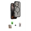 MARSİLYAN™- iPhone 16 Pro Max Kılıf Çekirdek Minimal Prime - Siyah Bilvis 3D Cam Ekran Koruyucu + Raze Metal Kamera Lens - CLTM