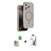 MARSİLYAN™- iPhone 16 Pro Max Kılıf Çekirdek Minimal Prime - Siyah Bilvis 3X AR Hayalet Cam Ekran Koruyucu + Raze Metal Kamera Lens - NLGY