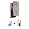 MARSİLYAN™- iPhone 16 Pro Max Kılıf Çekirdek Minimal Prime - Siyah Bilvis 3X AR Hayalet Cam Ekran Koruyucu + Bilvis Titan Kamera Lens - TMGI