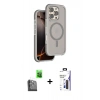 MARSİLYAN™- iPhone 16 Pro Max Kılıf Çekirdek Minimal Prime - Siyah Bilvis 3X AR Hayalet Cam Ekran Koruyucu + Raze Metal Kamera Lens - SH