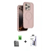 MARSİLYAN™- iPhone 16 Pro Max Kılıf Çekirdek Minimal Prime - Siyah Bilvis 3X AR Hayalet Cam Ekran Koruyucu + Raze Metal Kamera Lens - SH