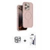 MARSİLYAN™- iPhone 16 Pro Max Kılıf Çekirdek Minimal Prime - Siyah Bilvis 3X AR Hayalet Cam Ekran Koruyucu + Pers Alüminyum Kamera Lens - GI